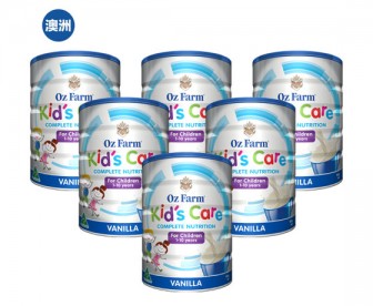 【澳洲直邮包邮】OZ Farm 澳美滋 儿童营养成长奶粉 香草味 900克x6罐/箱（1-10岁儿童适用）